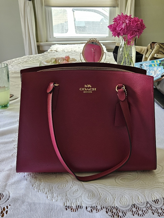 Coach Handbags - Coach Burgundy Shoulder Bag